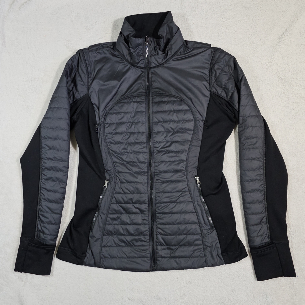 LULULEMON FIRST MILE QUILTED RUNNING Jacket Black Womens Size 10. - Picture 2 of 13